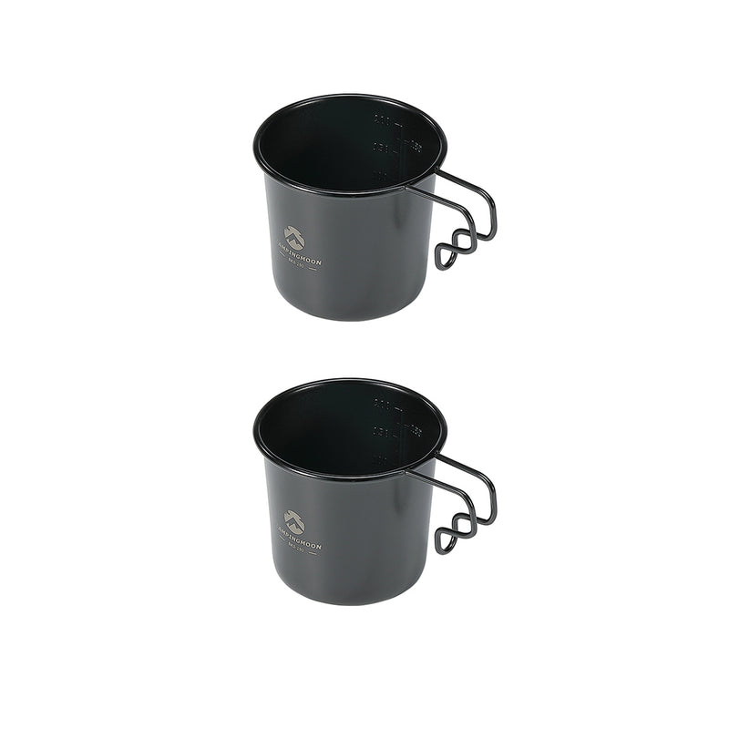 Load image into Gallery viewer, BKS-190-2P 2-Piece 304 Stainless Steel Camping Mug, 7oz (210ml), Black
