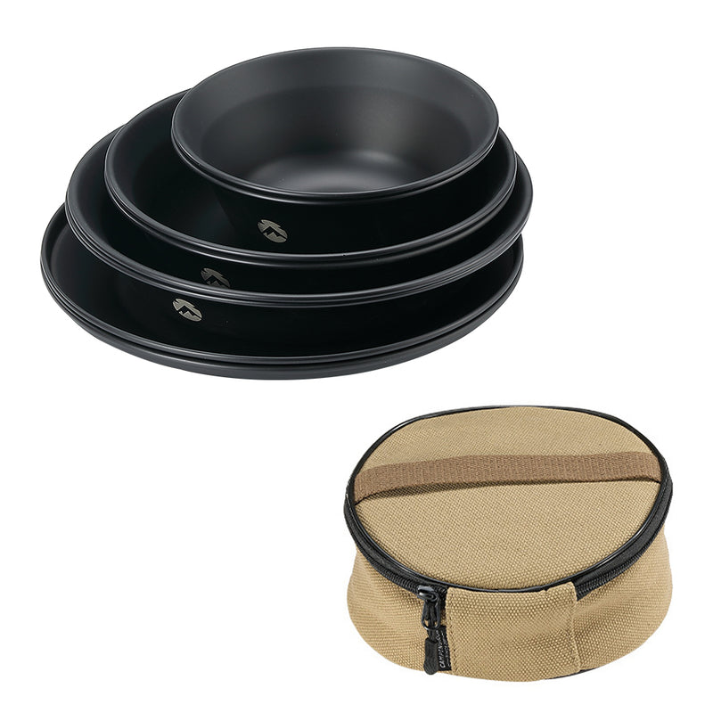 Load image into Gallery viewer, BKS395-2S 8pcs Camping Mess Kit, Φ4.7"-Φ7" Bowls & Plates, Black
