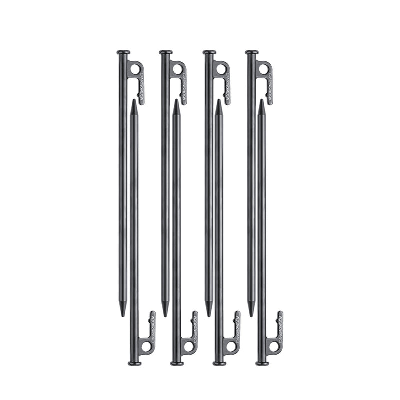 Load image into Gallery viewer, T-30-8P 8pcs Carbon Steel Tent Stakes, 11.81", Black Coating, Hard Ground,