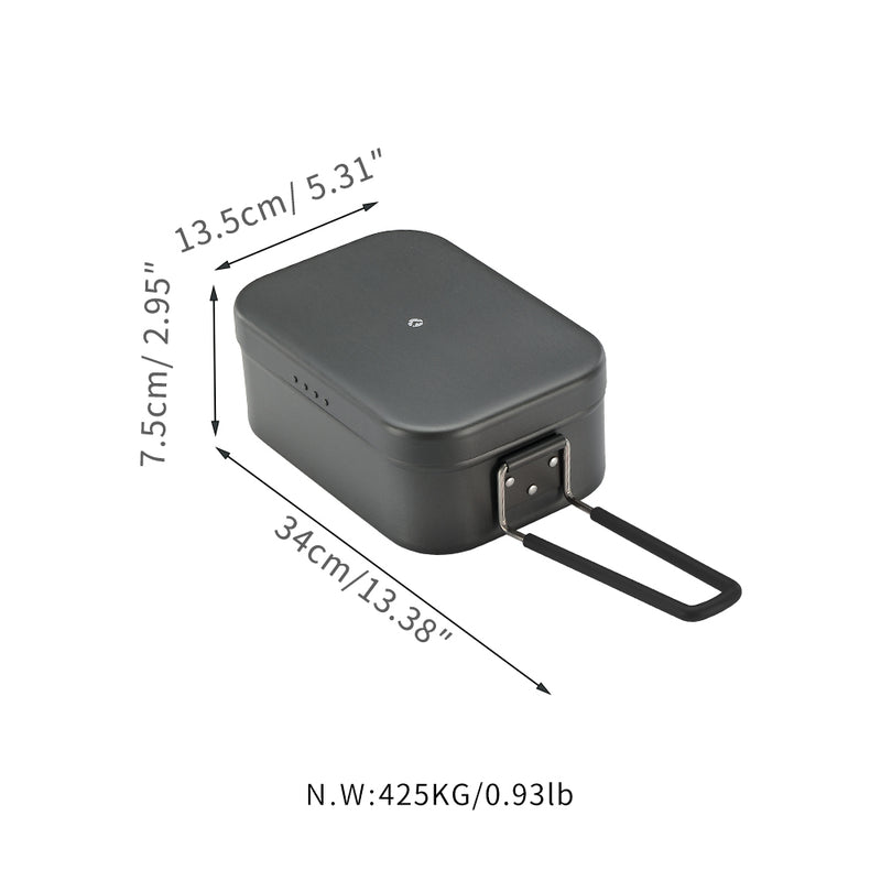 Load image into Gallery viewer, H-2013 Extra Thick Mess Tin, Large with Overflow Prevention Groove, Draining Hole