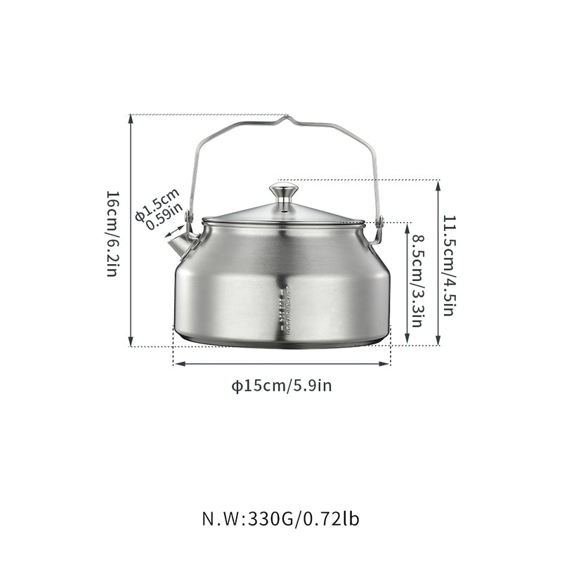 Load image into Gallery viewer, SW-1 Mini Stainless Steel Bonfire Kettle, 3.1 Gal (1.0 L)