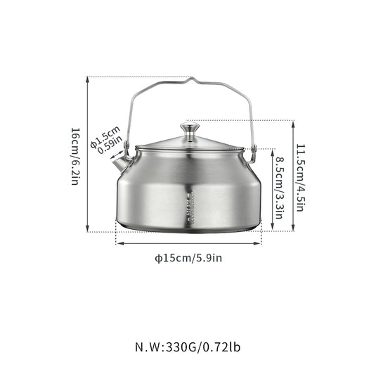SW-1 Mini Stainless Steel Bonfire Kettle, 3.1 Gal (1.0 L)