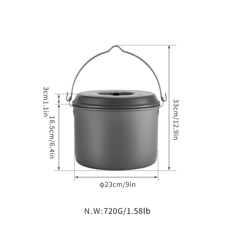 Load image into Gallery viewer, MC-255 5.5-Quart Portable Camping Pot, Lightweight Aluminum