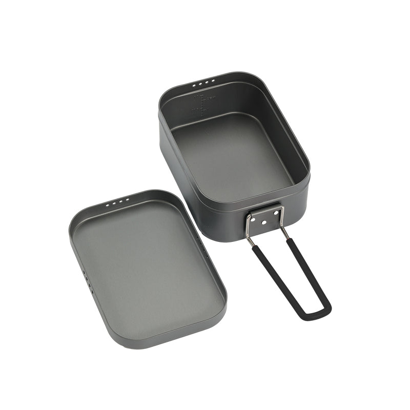 Load image into Gallery viewer, H-2013 Extra Thick Mess Tin, Large with Overflow Prevention Groove, Draining Hole