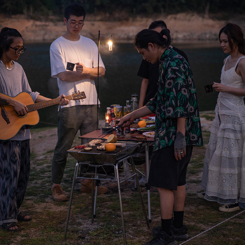 Load image into Gallery viewer, MT-5 Folding Charcoal Grill BBQ Stainless Steel Stand