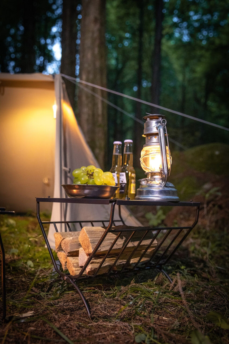 Load image into Gallery viewer, T-285A Small Decorative Steel Firewood Log Rack with Top Plate - Indoor & Outdoor