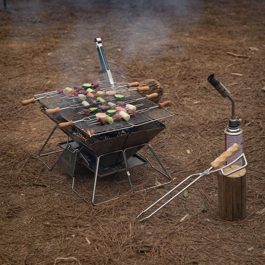 MT-2 Portable Stainless Steel Camping Grill, Foldable, 14-Inch