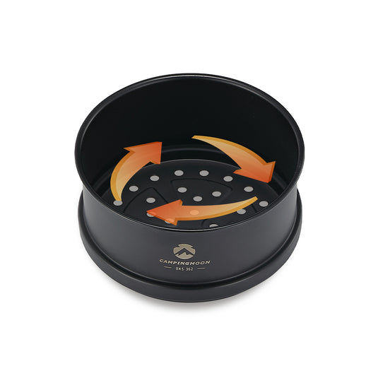 BKS362-MG Mini Steamer φ4.7-Inch for Sierra Cup, 304 Stainless Steel with Wood Lid, Black