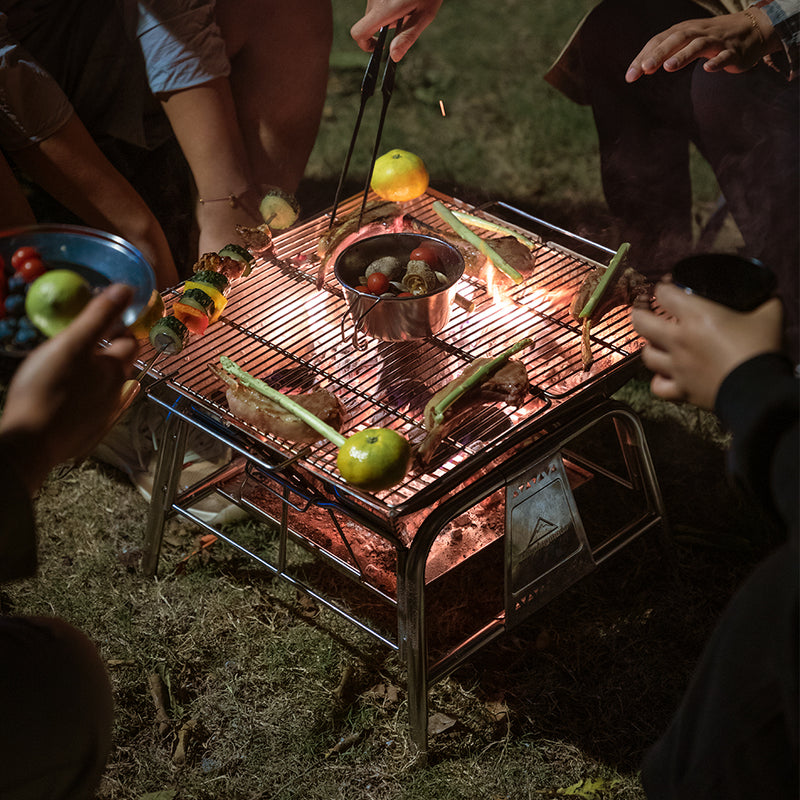 Load image into Gallery viewer, MT-5 Folding Charcoal Grill BBQ Stainless Steel Stand