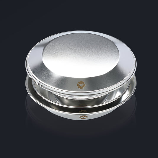 S395 Stainless Steel Camping Plates Set, Dishwasher Safe