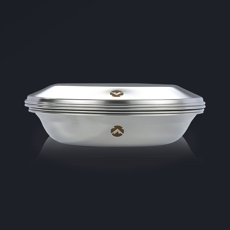 Load image into Gallery viewer, S395-2S 2-Piece Stainless Steel Camping Plates Set, Dishwasher Safe