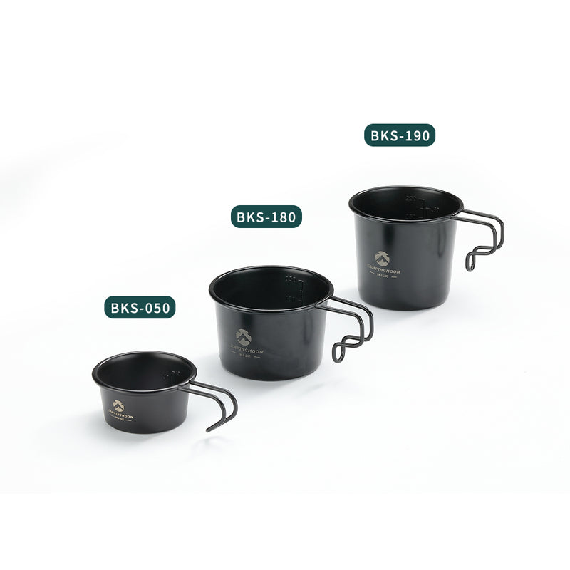 Load image into Gallery viewer, BKS-050-2P Black Shera Cup, Mini Camping Cup, 2.1 fl oz (60 ml), Set of 2