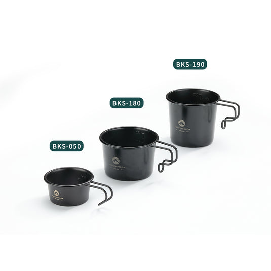 BKS-050-2P Black Shera Cup, Mini Camping Cup, 2.1 fl oz (60 ml), Set of 2
