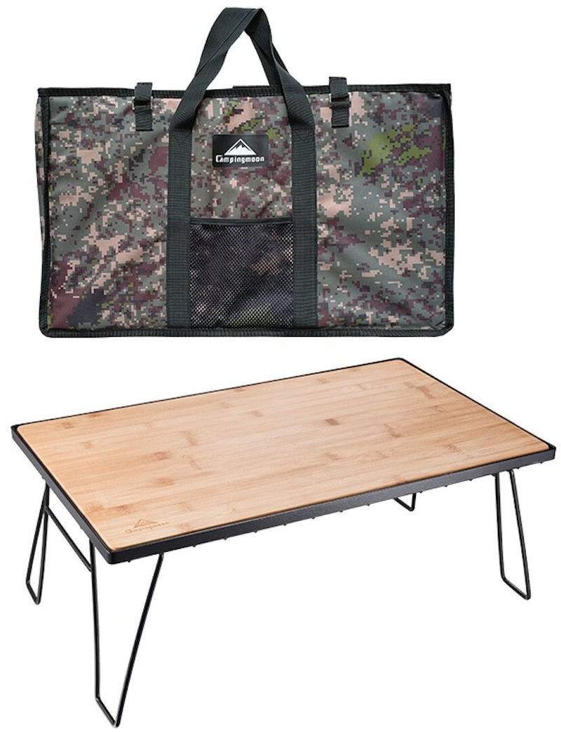 Load image into Gallery viewer, T230-TP Bamboo Top Foldable Field Rack - Stackable Mesh Camping Table