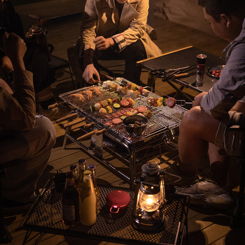 Load image into Gallery viewer, MT-5-MAX Large Folding Charcoal Grill BBQ Stainless Steel Stand