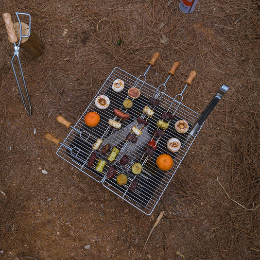 MT-2 Portable Stainless Steel Camping Grill, Foldable, 14-Inch