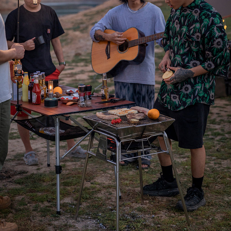 Load image into Gallery viewer, MT-5 Folding Charcoal Grill BBQ Stainless Steel Stand