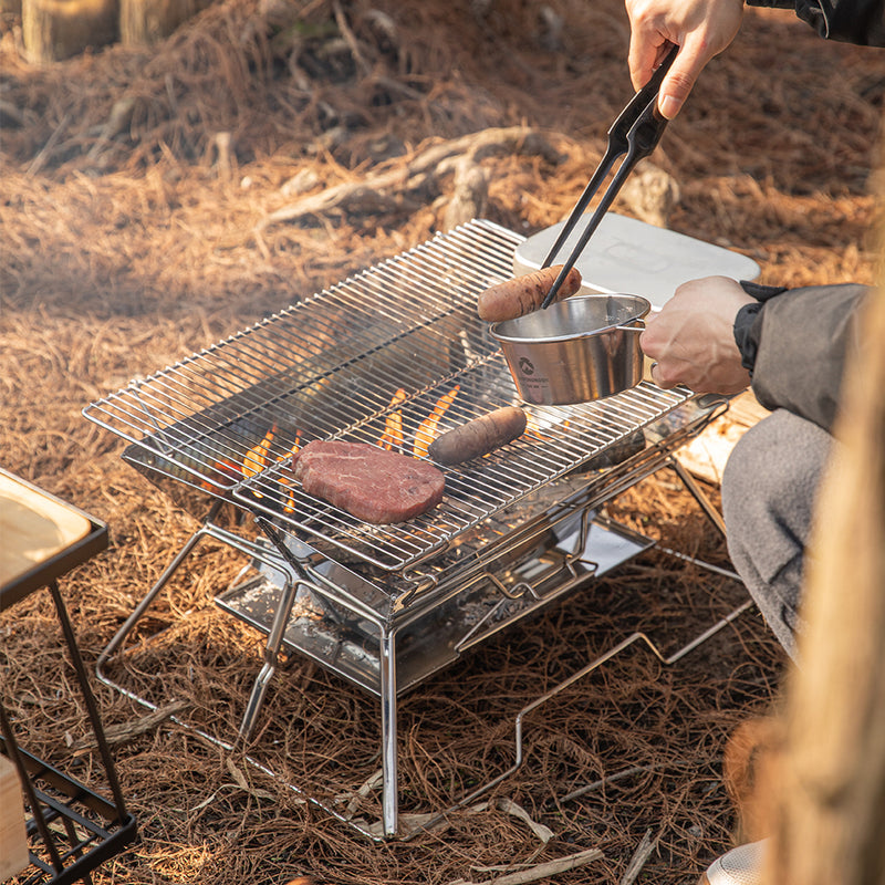 Load image into Gallery viewer, MT-3 Portable Stainless Steel Fire Pit & BBQ Grill with Carrying Bag, Foldable