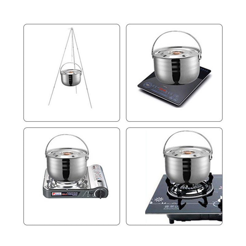 Load image into Gallery viewer, MC-210 Stainless Steel Outdoor Camping Mess Kit, Pots & Pans with Carrying Bag
