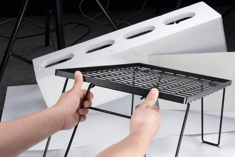 Load image into Gallery viewer, Foldable Multipurpose Stacking Storage Rack, Steel Plating Black T-230