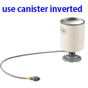 USE CANISTER INVERTED
By using attached circle holder, you can use gas fuel canister in an inverted position to get more power and improve cold-weather performance.