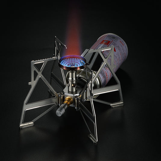 XD-3-NE Butane Camping Stove, Lightweight, Foldable, Pressure Stabilizer, Stainless Steel