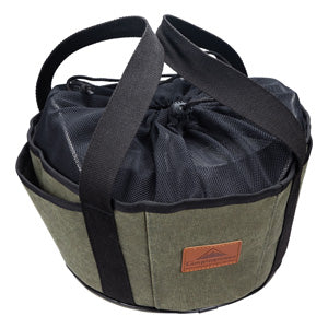 <b>HANDLE & DRAWSTRING</b>
With a handle & drawstring for secure and convenient opening and closing.
You can put up to 10 inch Dutch oven in it.
(Note: Please check the dimensions first before purchasing.)