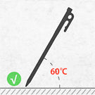 60 degree on the ground Take appropriate depth into the earth, leave about 2.76'' out. Use hammer to hit the right place to reach the optimal effect.