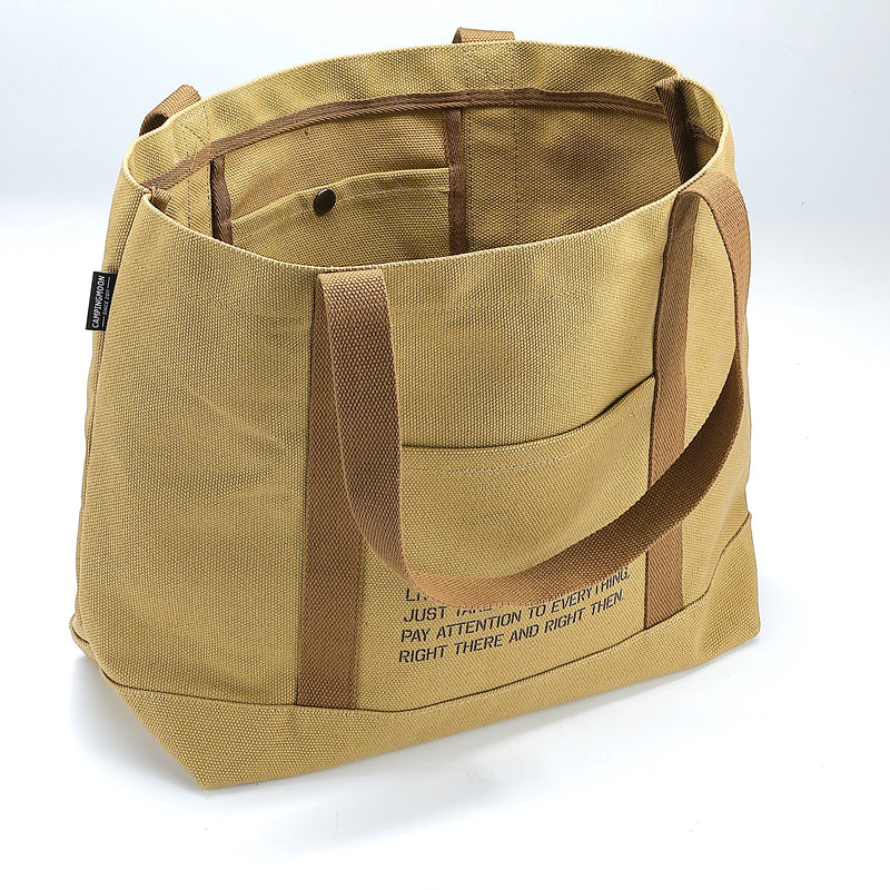 Load image into Gallery viewer, B-189 Open Top Canvas Tote Bag Long Handle Camping Gear Storage Case