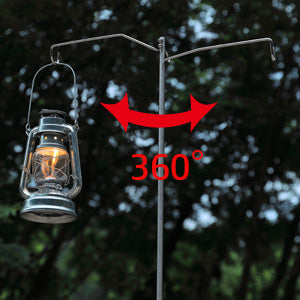 <b>HEAVY STAINLESS STEEL, DUAL LANTERN HANGER</b>
CAMPINGMOON lantern pile driver is made of stainless steel and has durable construction.
This lantern pile driver has two lantern hanger. You can change the direction of the lantern hook in 360 °by loosening the upper wing bolt.