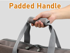 <b>Thick padded handle</b>
This burner's storage bag has wide handles with a padded grip.
