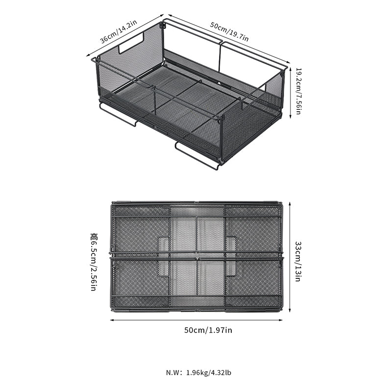 Load image into Gallery viewer, CK-51BK Folding Metal Storage Box | 2-Unit Diamond Mesh Collapsible Storage Crate