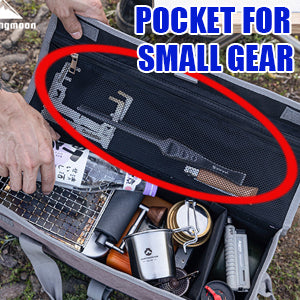 POCKET FOR SMALL GEAR
MESH INNER BAG
EASY-TO-USE ZIPPER:No worries about small items dropping out from bag.
VELCRO ON THE LID:No worries about small items dropping out from bag.