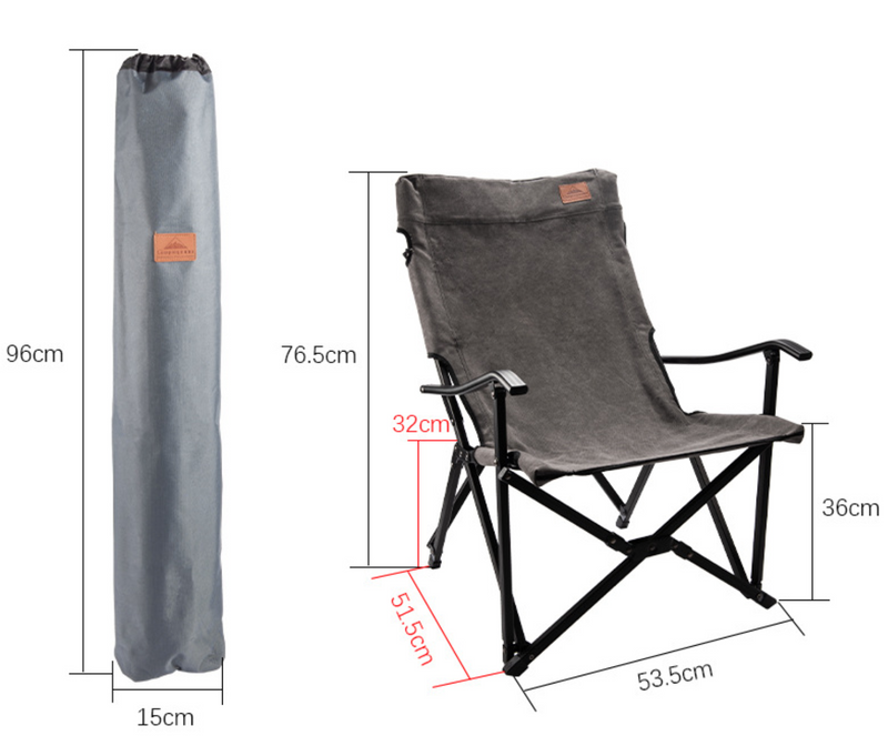 Load image into Gallery viewer, F-1003C-H Foldable Low Camping Chair - Cotton Canvas in Gray