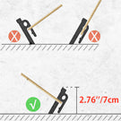 The angle between the rope and the stake should be 90 degrees or more, and the stake should not tilt on the tent or tarp side.