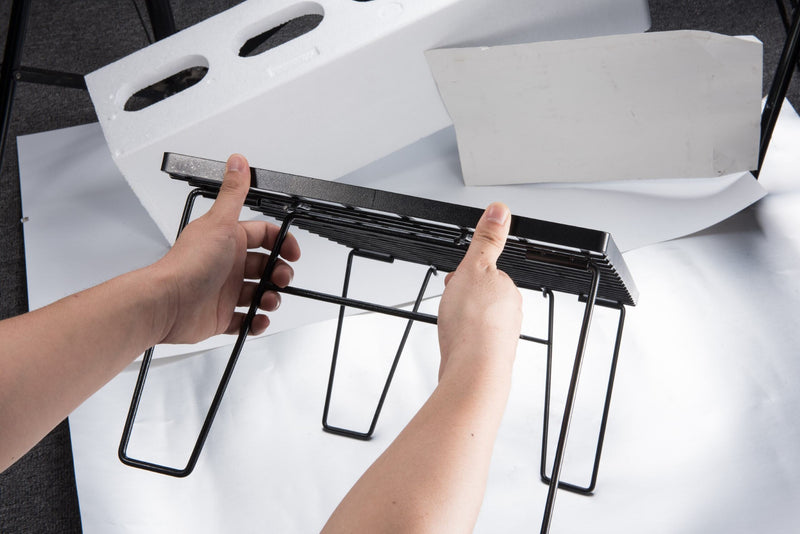 Load image into Gallery viewer, Foldable Multipurpose Stacking Storage Rack, Steel Plating Black T-230