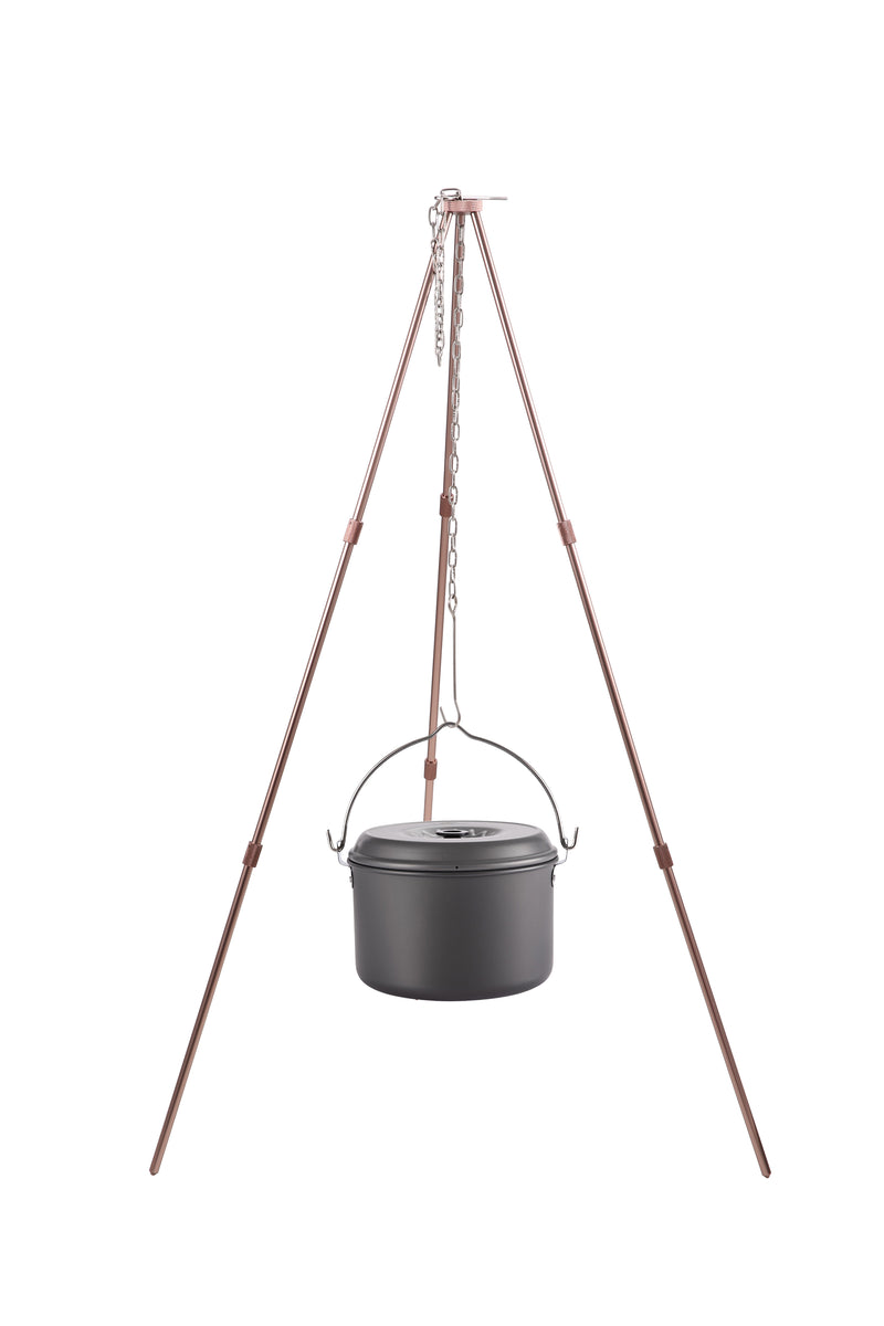 Load image into Gallery viewer, MS-080-BRZ Portable Campfire Tripod - Lightweight Aluminum with Adjustable Chain
