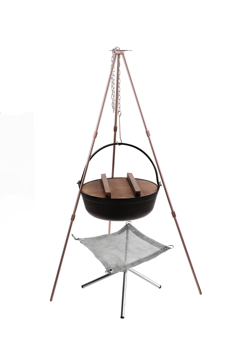 Load image into Gallery viewer, MS-080-BRZ Portable Campfire Tripod - Lightweight Aluminum with Adjustable Chain