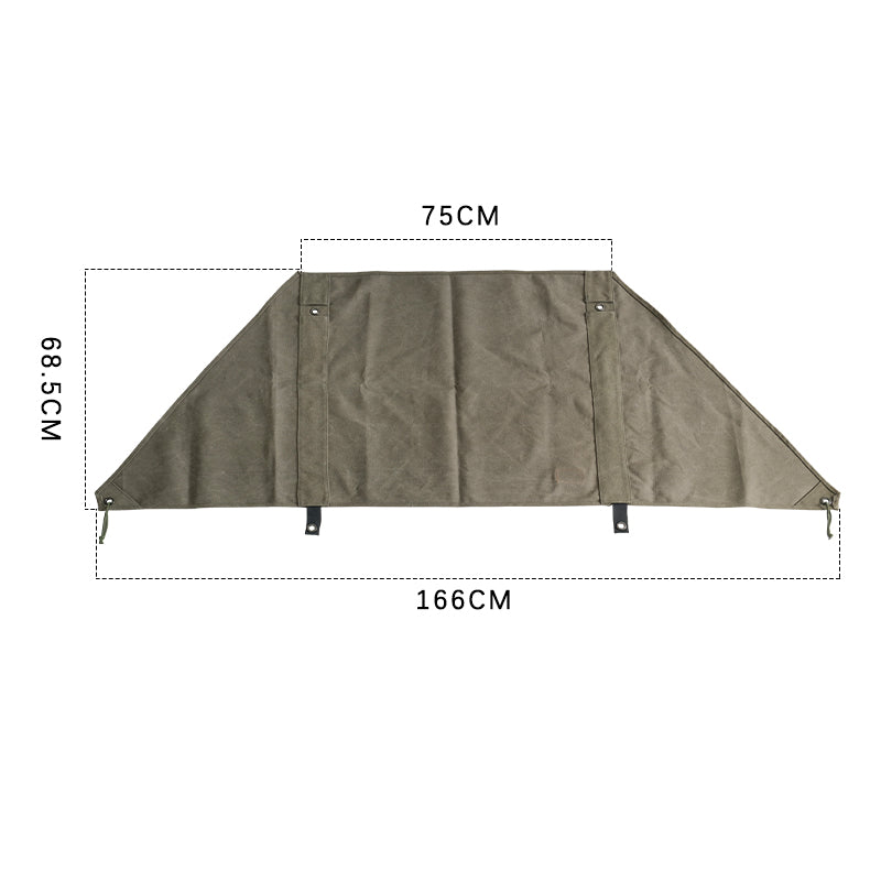 Load image into Gallery viewer, B-660 Windshield Camp Curtain Canvas Bonfire Reflector with Stainless Steel Pole Storage Case Khaki Color