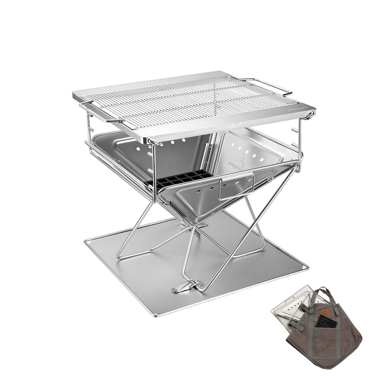 Load image into Gallery viewer, MT-055 20-inch Portable Stainless Steel Wood Burning Grill & Fire Pit