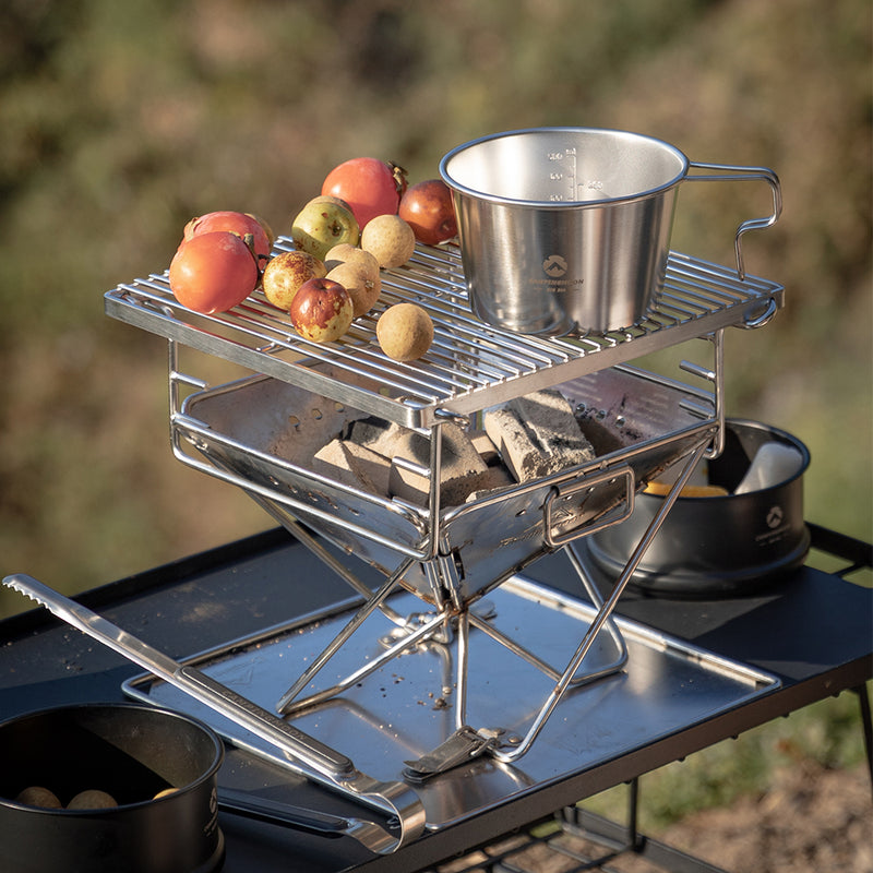 Load image into Gallery viewer, X-MINI-PRO Tabletop Charcoal Grill, 9.65-inch Portable Wood Burning Grill & Fire Pit with Carrying Bag