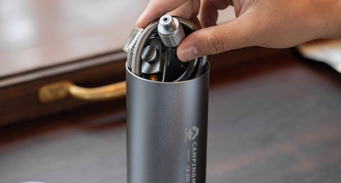 Easy maintenance and storage The hollow interior allows a hose to connect fuel and a gas stove, mimicking a real Cassette gas canister for a unique outdoor presence. The extension hose stores neatly inside, saving space and making it easy to transport.