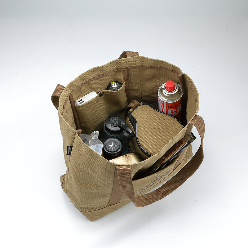 Load image into Gallery viewer, B-189 Open Top Canvas Tote Bag Long Handle Camping Gear Storage Case