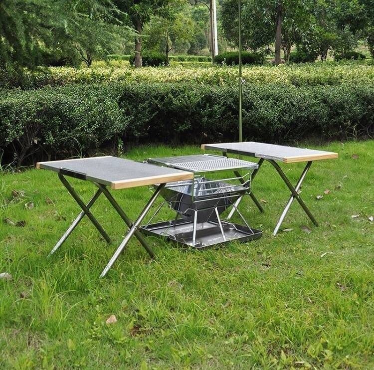 Load image into Gallery viewer, T-370 Heat-Resistant Stainless Steel Side Table for Camping Grills