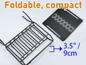 <b>No need to assemble</b>
No assembly, just open or fold it for using or storing.
There are 4 protruding points on the rack to fix top plate.