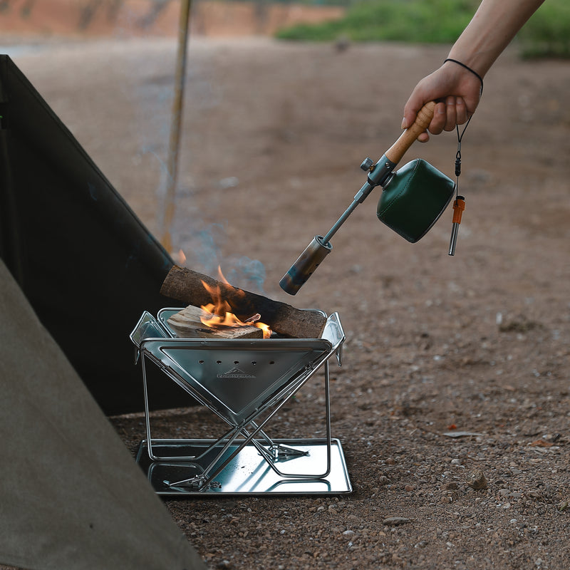 Load image into Gallery viewer, MT-035 3-in-1 Portable Stainless Steel Wood Burning Grill & Fire Pit, 14x15.35-Inch, with Carrying Bag