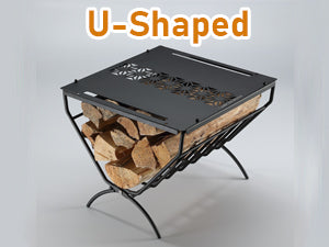 <b>U-shaped design</b>
Prevent the moisture from the bottom that can transferred to the firewood.