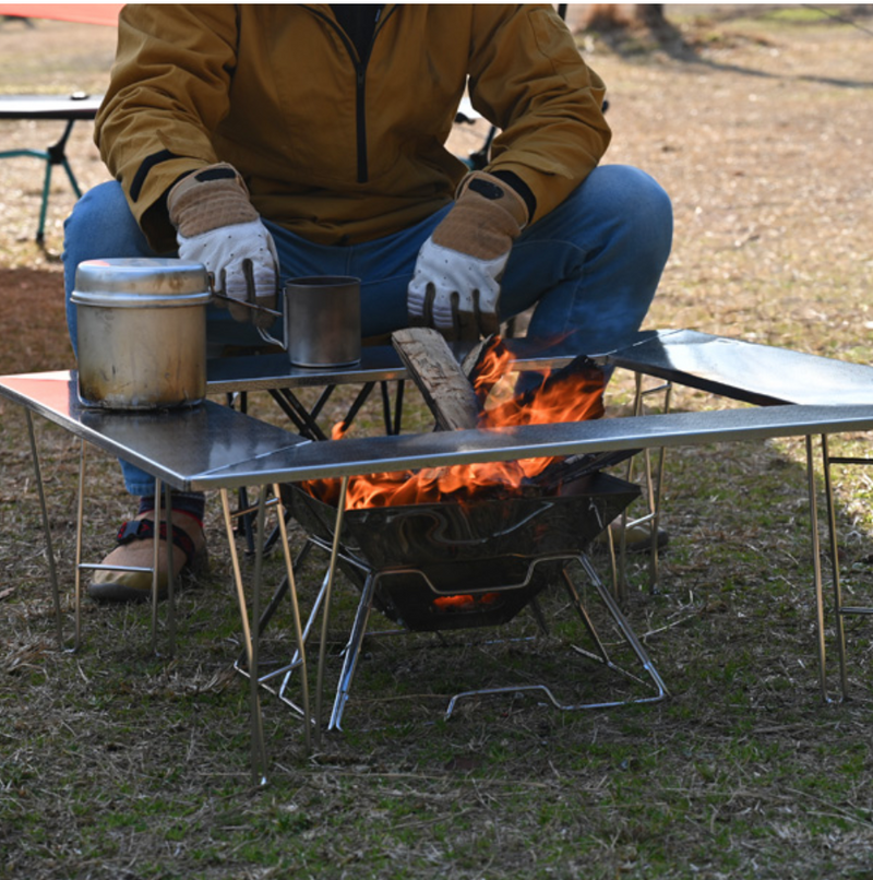Load image into Gallery viewer, T-500 Camping Grill Table with Canvas Carrying Bag (Center Space Type (T-500))