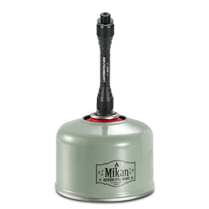 BUILT-IN CHECK VALVE
Equipped with a check-valve (self-sealing valve) & O-ring, therefore it won't leak when connect it to gas canister.
(Note: Be sure to remove the adapter from the canister after using.)