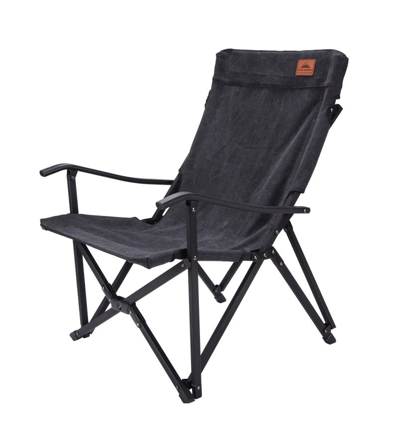 Load image into Gallery viewer, F-1003C-BK Foldable Low Camping Chair - Cotton Canvas in Black